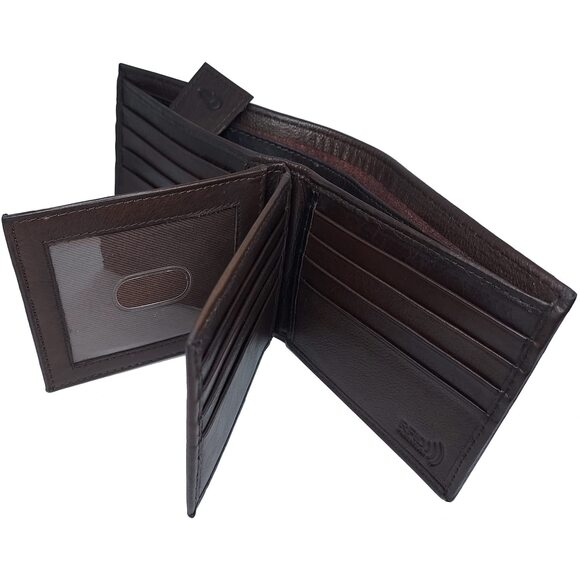 Handbags - 7201 BiFold RFID Leather Wallet With 2 ID Windows, 16 Credit Card Slots, 4
